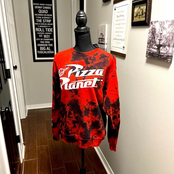 Disney Pizza Planet Pullover Sweatshirt for Adults - Toy Story - Oil Splatter - Picture 2 of 6